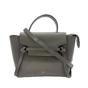 CELINE Leather Belt Bag Micro 189153ZVA.10DC 2-way Handbag, Gray Grained Calf...